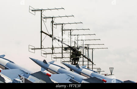 5th Belarusian military exhibition MILEX 2009 - may 2009. Antiaircraft missiles (ZRK) of average range C-125-2TM  'PECHORA-2TM'. Stock Photo