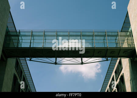 bridge between office buildings in berlin Stock Photo