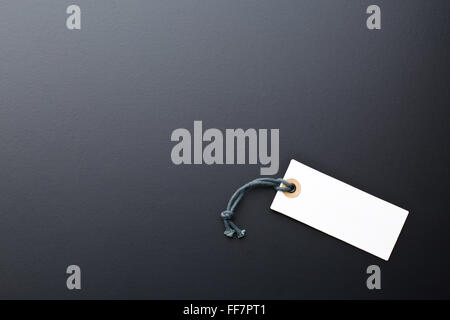 paper label on black background Stock Photo