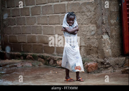 Mali, Africa - Black young girl having fun in Africa Stock Photo