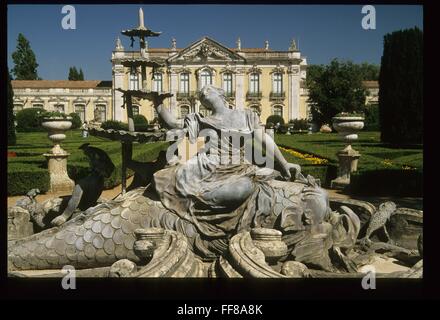 Statue in grounds of Palace of Queluz in Sintra Portugal Stock Photo