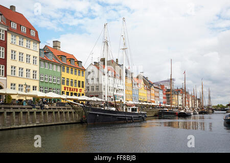 Copenhagen Nyhavn New Harbour 17th century waterfront and canal Stock Photo