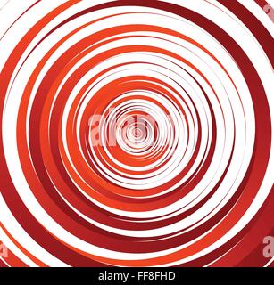 Spiral element, concentric circles with brush strokes Stock Vector