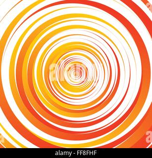 Spiral element, concentric circles with brush strokes Stock Vector