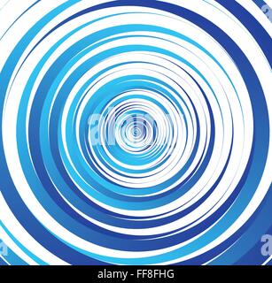 Spiral element, concentric circles with brush strokes Stock Vector