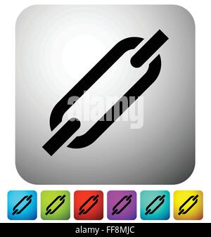 Chain, chain link icon in 6 colors and gray Stock Vector