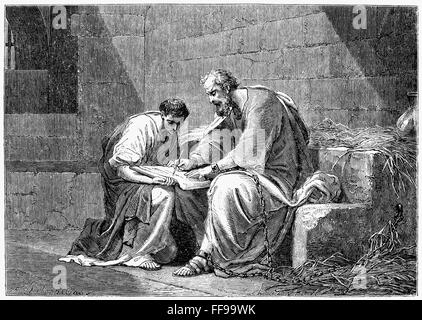 SAINT PAUL IN PRISON. /nSaint Paul writing his epistle to the Ephesians ...