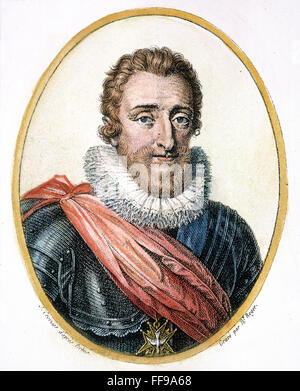 HENRY IV (1553-1610). /nKing of France, 1589-1610. Line and stipple engraving, French. Stock Photo