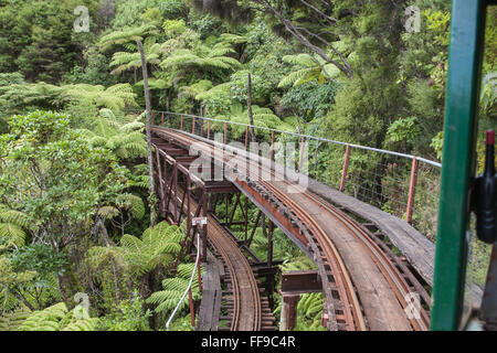 At Driving Creek Railway and Potteries.Near Coromandel Town,Coromandel Peninsula,North Island,New Zealand,NZ, Stock Photo