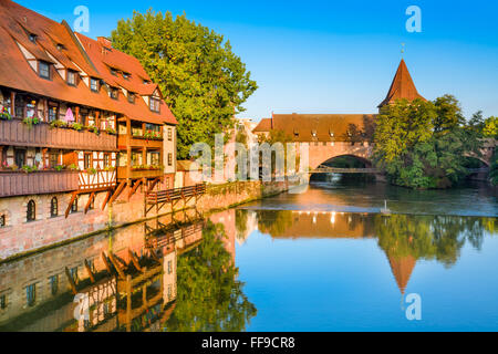 Nuremberg, Germany old town on the Pegnitz River. Stock Photo