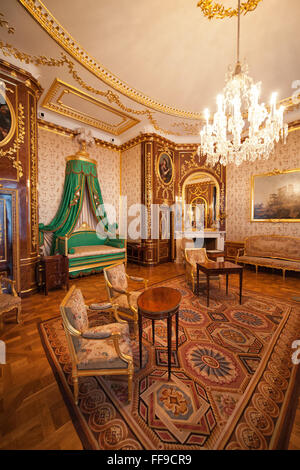 Poland, city of Warsaw, Royal Castle interior, Bedchamber, designed by Jakub Fontana, completed by Domenico Merlini in 1775 Stock Photo