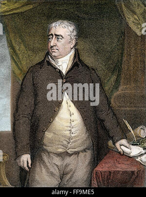 CHARLES JAMES FOX /n(1749-1806). English politician and orator: colored line and stipple engraving, early 19th century. Stock Photo