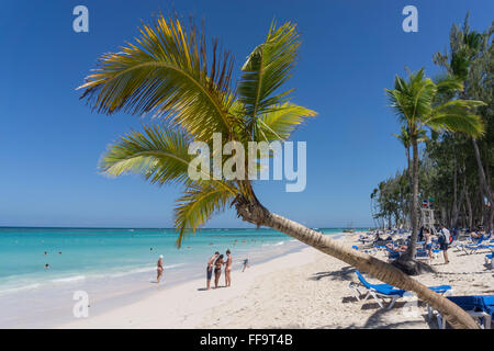 Palm beach, Playa Bavaro, Punta Cana, Dominican Republic, Caribbean Stock Photo