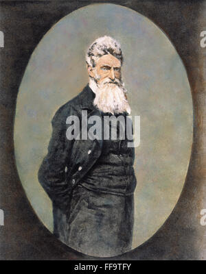 JOHN BROWN (1800-1859). /nAmerican abolitionist: oil over a photograph, 1859. Stock Photo