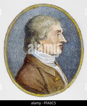 CHARLES THOMSON (1729-1824). /nAmerican merchant, politician and Revolutionary patriot. Stipple engraving, 1753. Stock Photo