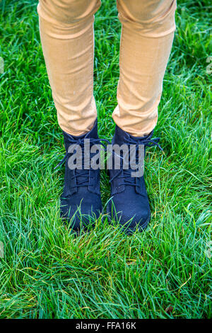 Foot and legs seen from above. Selfie Stock Photo