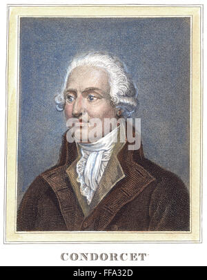 MARQUIS de CONDORCET /n(1743-1794). Marie Jean Antoine Nicolas de Caritat, Marquis de Condorcet. French mathematician, philosopher, and revolutionary. Steel engraving, French, 19th century. Stock Photo