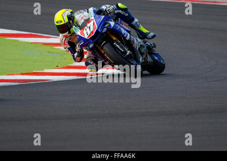 Misano Adriatico, Italy - June 20, 2015: Yamaha YZF R1 of Team Trasimeno, driven by MARCONI Luca Stock Photo