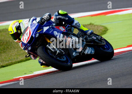 Misano Adriatico, Italy - June 20, 2015: Yamaha YZF R1 of Team Trasimeno, driven by MARCONI Luca Stock Photo