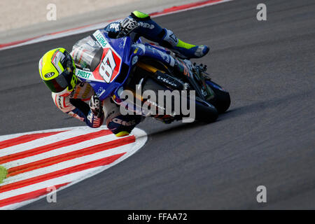 Misano Adriatico, Italy - June 20, 2015: Yamaha YZF R1 of Team Trasimeno, driven by MARCONI Luca Stock Photo