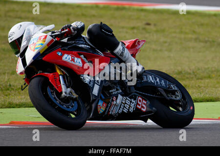 Misano Adriatico, Italy - June 20, 2015: BMW S1000 RR of Team ASPI, driven by MURESAN Robert Stock Photo