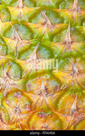 Close up picture of a fresh pineapple skin. Stock Photo