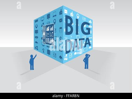 Big data cube vector illustration Stock Vector