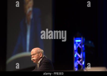 Bochum, Germany. 11th February, 2016. Dieter Zetsche, CEO Daimler AG, CAR symposium, automotive experts meeting, Bochum, Germany, 11.02.2016. Credit:  Juergen Schwarz/Alamy Live News Stock Photo