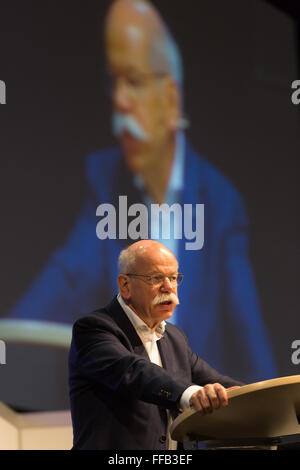 Bochum, Germany. 11th February, 2016. Dieter Zetsche, CEO Daimler AG, CAR symposium, automotive experts meeting, Bochum, Germany, 11.02.2016. Credit:  Juergen Schwarz/Alamy Live News Stock Photo