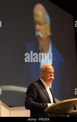 Bochum, Germany. 11th February, 2016. Dieter Zetsche, CEO Daimler AG, CAR symposium, automotive experts meeting, Bochum, Germany, 11.02.2016. Credit:  Juergen Schwarz/Alamy Live News Stock Photo