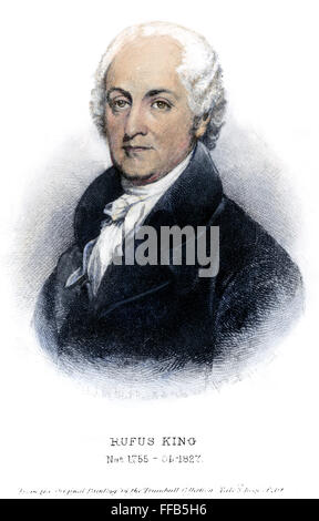 RUFUS KING (1755-1827). /nAmerican politician. Etching, 1888, by Albert Rosenthal after John Trumbull. Stock Photo