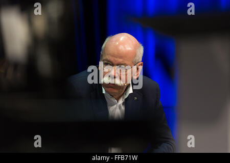 Bochum, Germany. 11th February, 2016. Dieter Zetsche, CEO Daimler AG, CAR symposium, automotive experts meeting, Bochum, Germany, 11.02.2016. Credit:  Juergen Schwarz/Alamy Live News Stock Photo