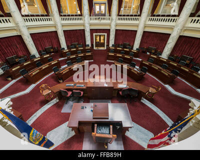 Senate chambers, Idaho State Capitol building, Boise, Idaho. Stock Photo