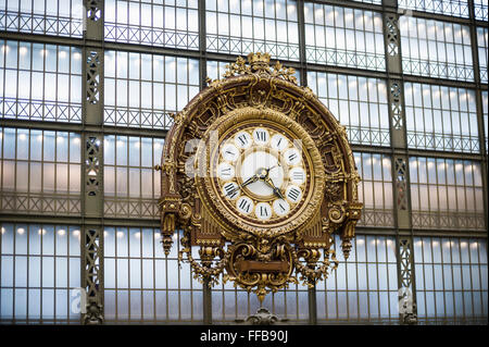 Belle Époque station clock, Musée d’Orsay, Paris, Ile de France, France Stock Photo