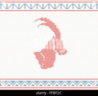 Christmas knitted pattern with goat. New year's vector illustration Stock Vector