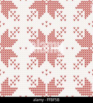 Seamless pattern with Red stars in Norwegian style. vector illustration Stock Vector