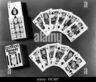 JFK: PLAYING CARDS. /nKennedy Kards, featuring members of President John F. Kennedy's family and administration. Photographed c1960. Stock Photo