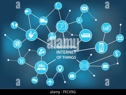 Industrial internet of things / industry 4.0 concept as vector illustration Stock Vector