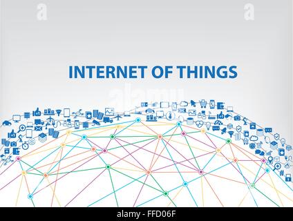 Internet of things concept with IOT text displayed on frameless ...