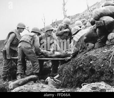 KOREAN WAR: WOUNDED, 1952. /nAn Allied soldier, wounded in the battle ...