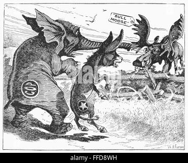 Political cartoon about the 1912 Presidential election by Barclay McKee ...