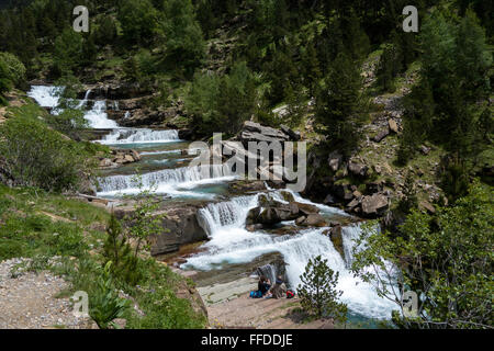 Gradas de Soaso waterfalls. Arazas river. Ordesa National Park. Huesca. Aragón. Spain Stock Photo