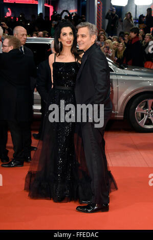 George Clooney and Amal Alamuddin Clooney attending the 'Hail Caesar ...