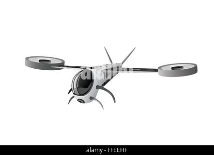 Drone Flying Air Quadrocopter Isolated Logo Icon Stock Vector
