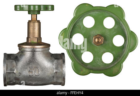 Old valve isolated on white Stock Photo