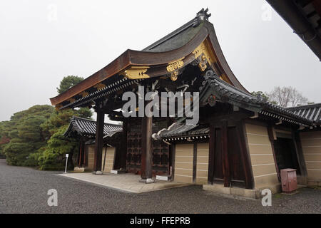 Imperial Palace, Kyoto, Japan, in the rain Stock Photo