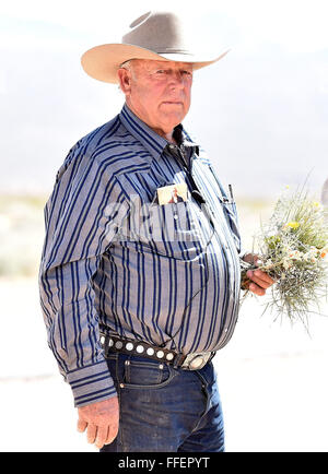 File. 10th Feb, 2016. After 41 days an armed militia occupied the Malheur National Wildlife Refuge near Burns, the last protestor has surrendered. It took 25 days before the FBI and state police moved to arrest several leaders of the occupation and to barricade the refuge, another 15 days before the last of the final occupiers walked out, Thursday morning Oregon time. But all of these pale in comparison with the time it took to apprehend Cliven Bundy. The father of Ammon and Ryan Bundy, two leaders of the Oregon occupation, he was arrested Wednesday night at the Portland airport when he arriv Stock Photo