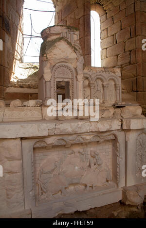 Altar of church in village of Oradour sur Glane, Haute Vienne, France Stock Photo