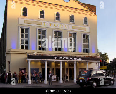The Old Vic Theatre in London during performances of The Crucible, starring Richard Armitage in 2014. Stock Photo