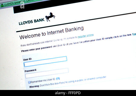 Lloyds bank internet banking log on screen online net web website Stock ...

